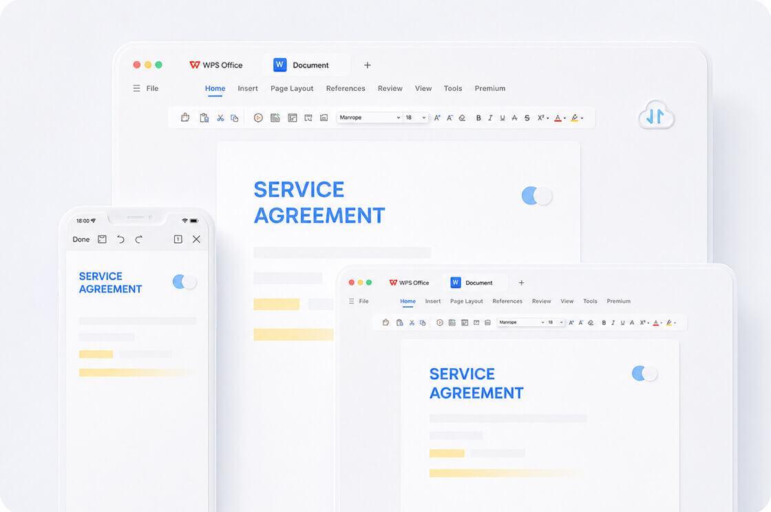 WPS Cloud documents synced across devices